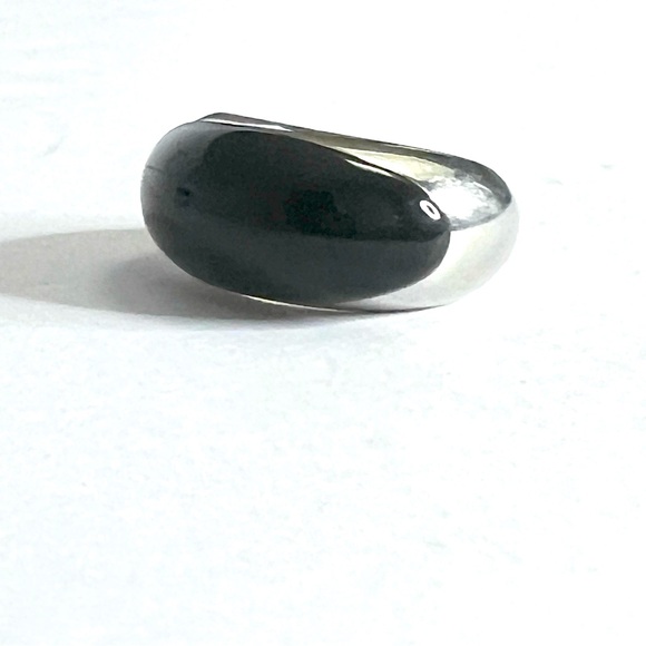Calvin Klein Black and Silver Cocktail Statement Ring Size 8.5 - Picture 1 of 7